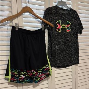 Under Armour Kids Black and Multicolor Shorts